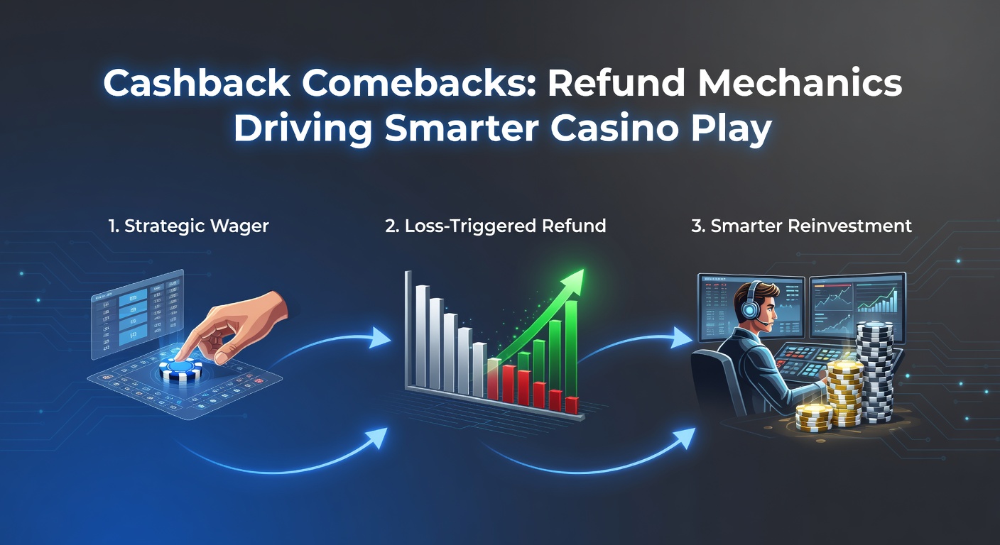 Grafik zeigt Cashback-Rückerstattung in einem Online-Casino mit Prozentangaben und Spielerbilanz