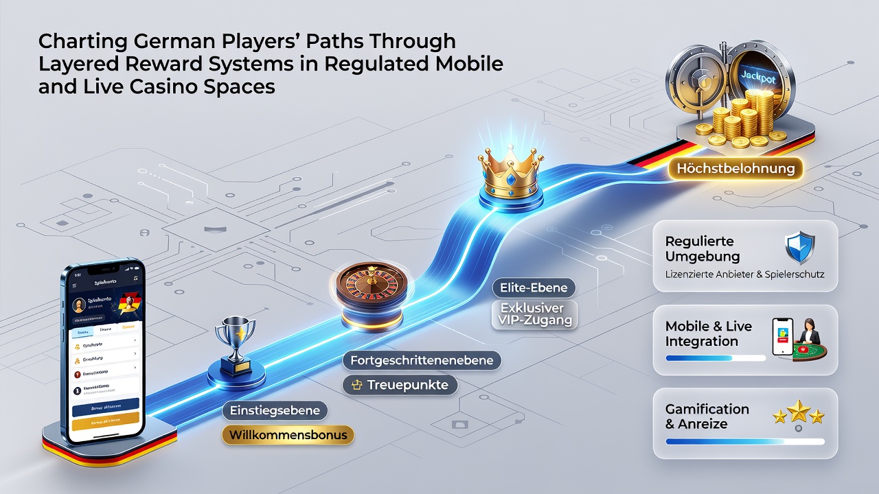 Beispielpfad eines Spielers durch mobile und Live-Belohnungsebenen