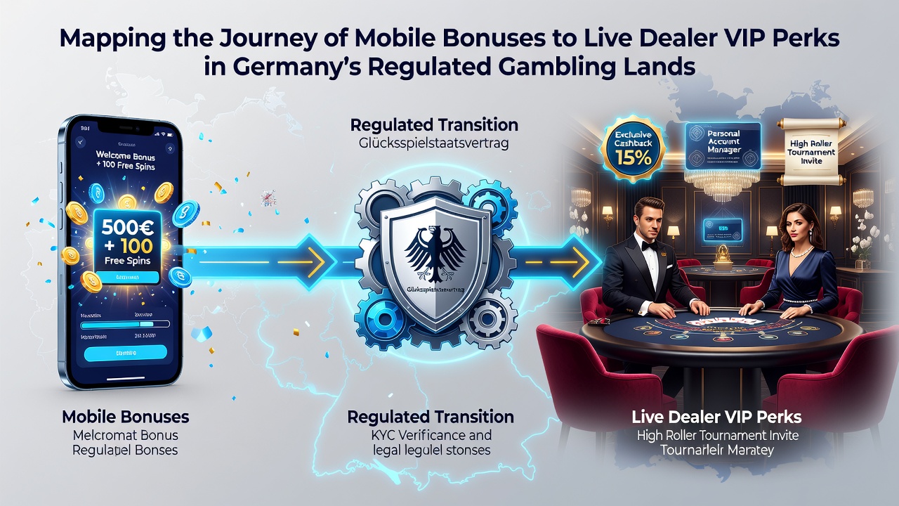 Illustration der VIP-Vorteile und Live-Dealer-Integration in deutschen regulierten Casinos