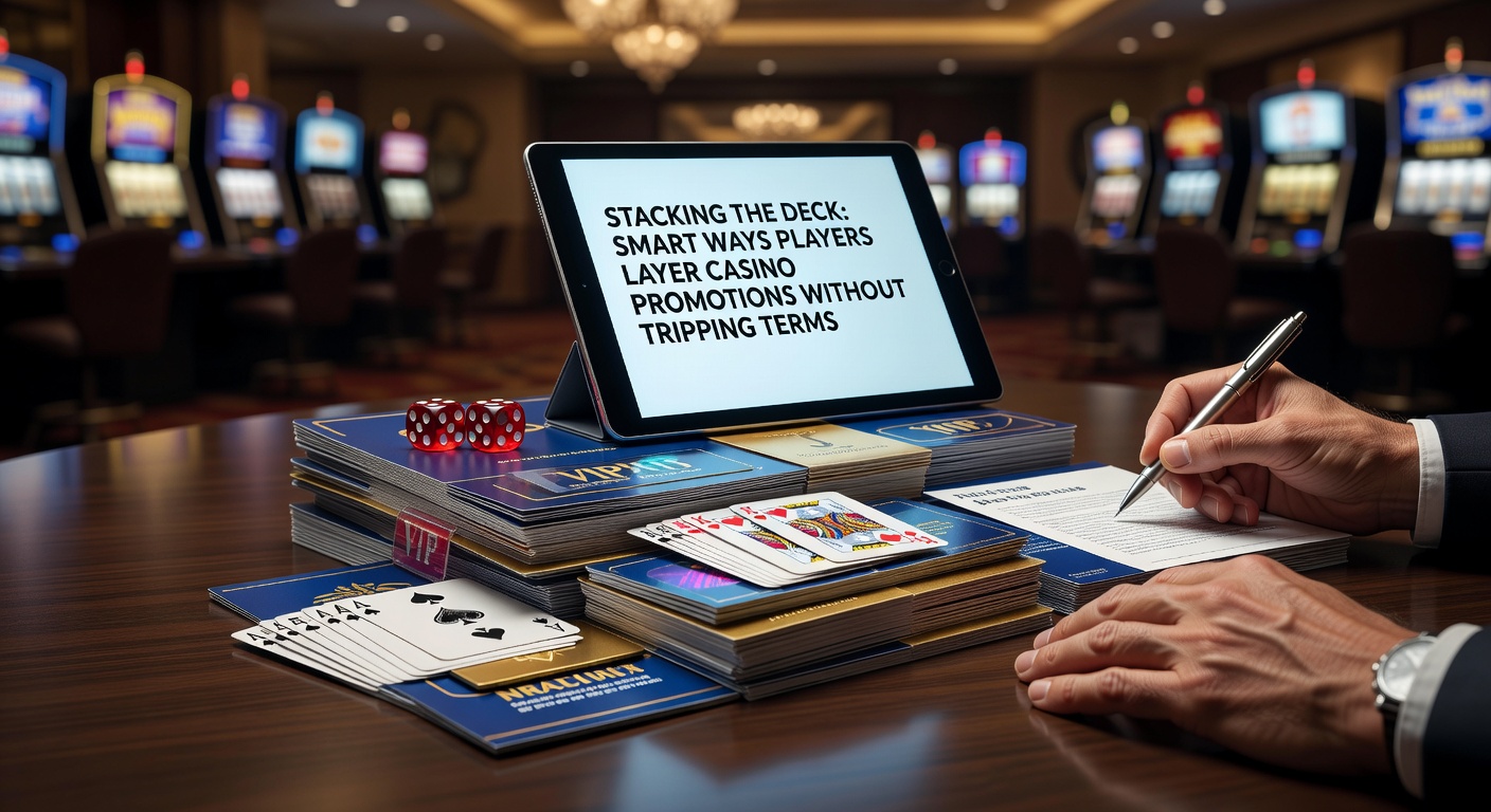 Gestapelte Casino-Chips und Bonus-Symbole, die das Layering von Promotions symbolisieren